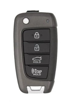 Hyundai Elantra 2021-2023 4-Button Flip Remote Key w/Trunk  FCC: NYOMBEC4TX2004  - 433 Mhz